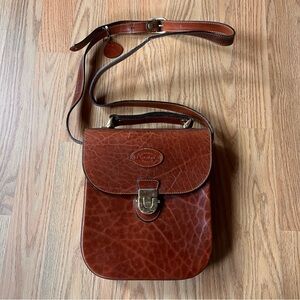 OROTON Australian Vintage Brown Leather Crossbody Top Handle Shoulder Bag